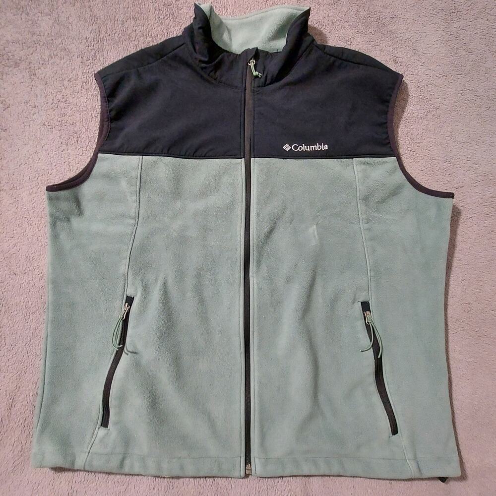 Columbia Vest Mens XL Sleeveless Gray Pocket Outerwear Jacket